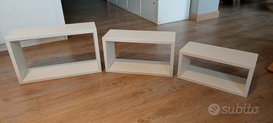 Set di tre mensole bianco opaco