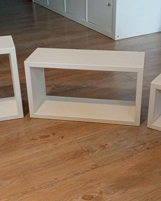 Set di tre mensole bianco opaco
