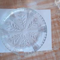 Piatto Torta 31cm Vetro Cristallo Satinato Vintage