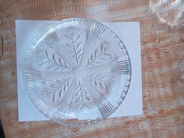 Piatto Torta 31cm Vetro Cristallo Satinato Vintage