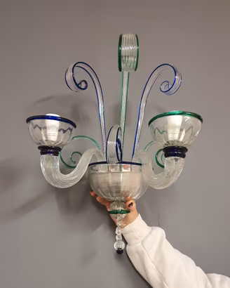 coppia di applique in vetro di murano 