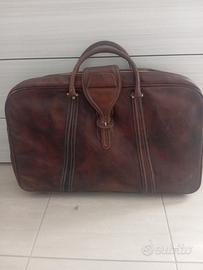 valigia verde natale in pelle cuoio