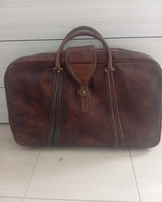 valigia verde natale in pelle cuoio