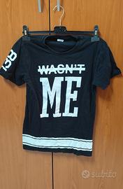 Maglietta blukids bambini 2xl 164 cm nera a manich