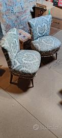 Coppia di poltroncine / sedie vintage imbottite 