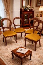 4 sedie stile vittoriano anni 60 