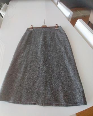 gonna longuette grigia tg. 38 lana e cachemire