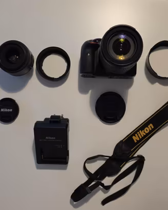 Nikon D3300 con 18-105mm + Obiettivo 35mm