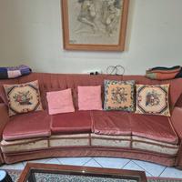 divano vintage velluto rosa 