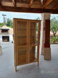 Vetrinetta in legno con ante in vetro – 190x100x40