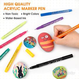 Pennarelli acrilici 12 colori - Punta extra fine