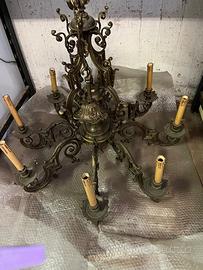 Splendido lampadario in ottone
