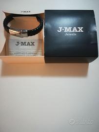 Bracciale, J-MAX Jewels, in vera pelle e acciaio i