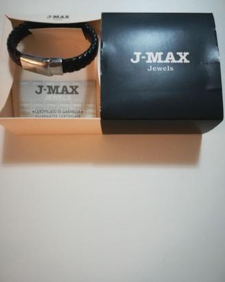 Bracciale, J-MAX Jewels, in vera pelle e acciaio i