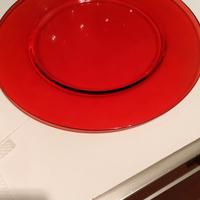 Set n. 4 sottopiatti in vetro colore rosso