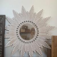 Specchio sole in legno intagliato diametro 90 cm