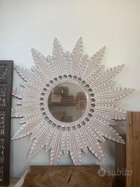 Specchio sole in legno intagliato diametro 90 cm