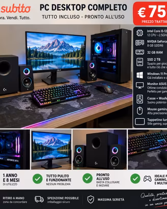 C Gaming completo RTX 4060 – i5 12400F – 32GB RAM
