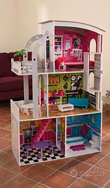 Casa delle bambole in legno 110 cm