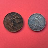 Coppia monete Cinquantenario Unità d'Italia 1911