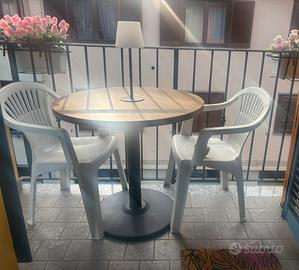 Tavolo rotondo 80 cm e top da 30 mm effetto rovere