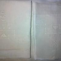 lenzuolo ricamato con federe ,Lino