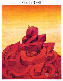 Poster Folon x Olivetti- "Le calcul"
