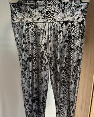 Leggings Prima Donna neri e argento lucicanti