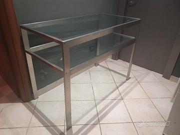 Tavolo in Acciaio Inox e Vetro, Espositore Negozio