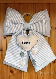 Fiocco nascita bimbo personalizzabile fatto a mano