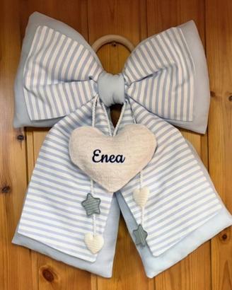 Fiocco nascita bimbo personalizzabile fatto a mano