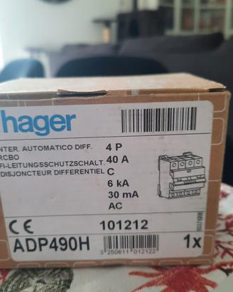 magnetotermico differenziale hager