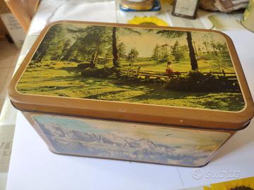 scatola latta vintage vuota bertolini
