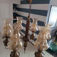 Lampadario metallo ramato a 6 punti luce