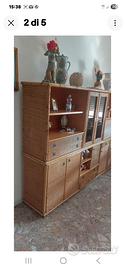 credenza / libreria bambù e vimini