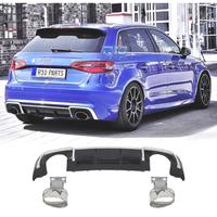 DIFFUSORE AUDI A3 8V 16-20 LOOK RS3 + TERMINALI DI