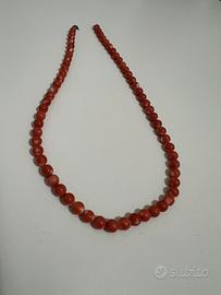 Collana corallo rosso mediterraneo