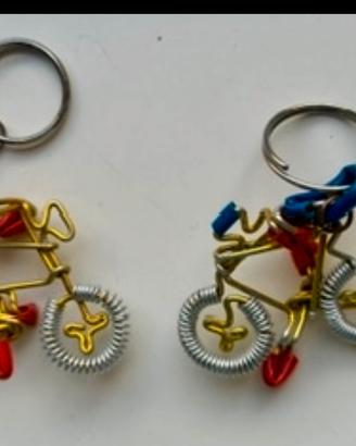 2 Portachiavi bicicletta Tiger in filo metallico