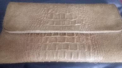 Borsa in pelle beige vera pelle