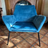 Poltrona di design in velluto