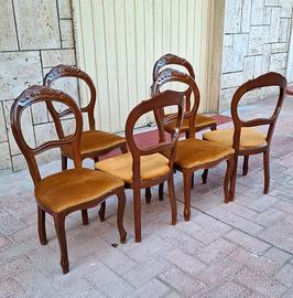 6 SEDIE IN LEGNO. FUORIGROTTA.