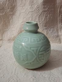 Vasetto cinese tipo Celadon in ceramica