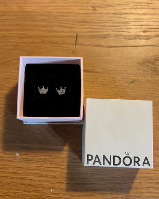 Orecchini Pandora Corona argento 925 con zirconi