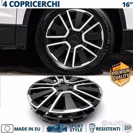 4 Copricerchi per OPEL 16'' Pollici Silver e Nere