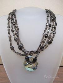 Collana di Quarzo Fumé con pietra