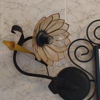 Coppia Applique Vintage in Ferro Battuto e Vetro