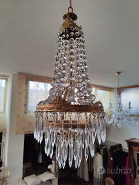 Lampadario in cristallo antico