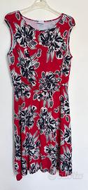 Abito rosso a fiori Diana Gallesi, taglia 48.
