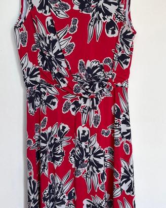 Abito rosso a fiori Diana Gallesi, taglia 48.
