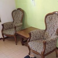 poltroncine vintage più tavolino massello